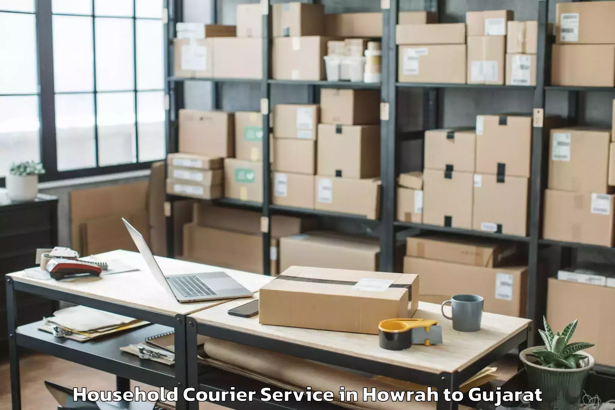 Howrah to Unjha Household Courier Booking